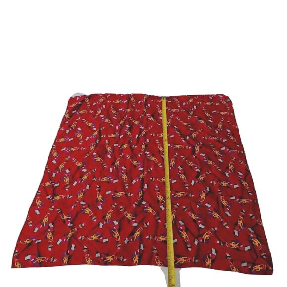 VTG Italy 100% Silk Burgundy Olympic Fire Running Man Print Rare MCM Scarf -EC - Picture 5 of 6
